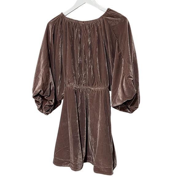 FREE PEOPLE WOMENS SIZE XSMALL PORTIA VELVET MINI DRESS PINK BOHO PRAIRIE - Picture 5 of 12